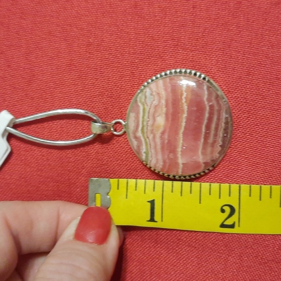 Rhodochrosite sterling silver pendant - Picture 4 of 6
